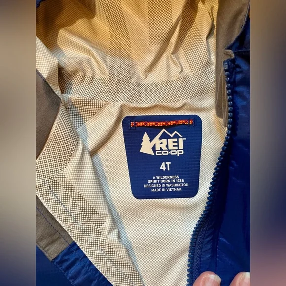 REI Blue Kids Raincoat - Picture 3 of 6